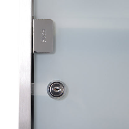 HOMCOM Stainless Steel wall mounted Medicine Cabinet with 2 Shelves + Security Glass Door Lockable 48 cm(H)-Medicine Cabinets-ChewyGames-ChewyGames