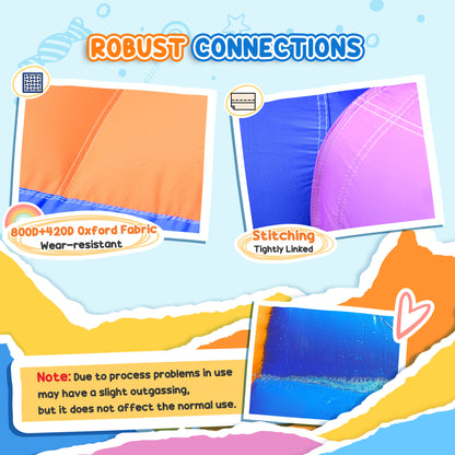 Outsunny Kids Bouncy Castle House Inflatable Trampoline Slide Water Pool 3 in 1 with Blower Indoor Outdoor for Kids Age 3-8 Multi-Colour 2.8 x 2.5 x 1.7m