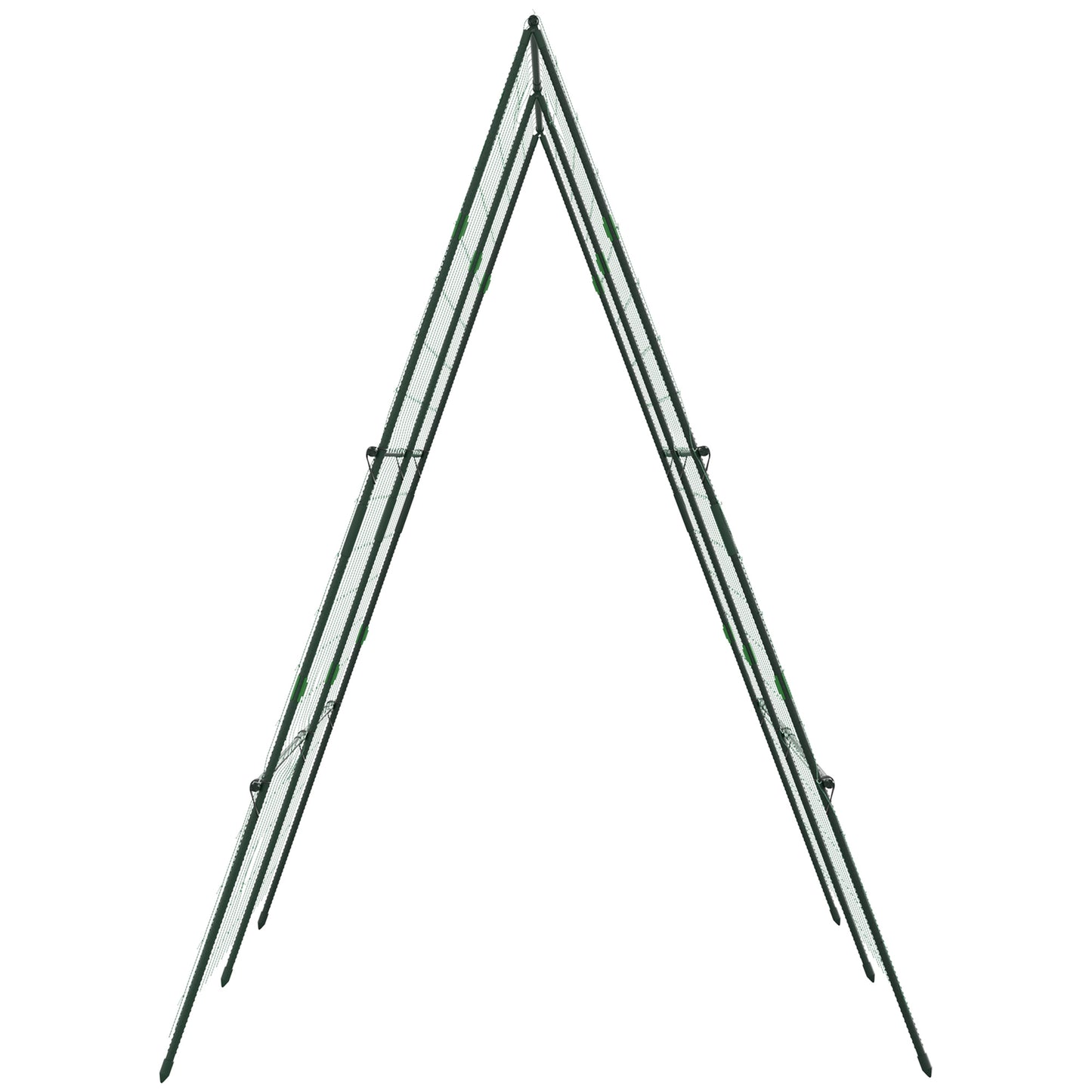 Outsunny Garden Cucumber Trellis for Climbing Plants, A-Frame Trellis Plant Support with Climbing Net, DIY Adjustable Cucumber Support Frame for Raised Bed, Vegetables, Flowers, Fruit, Green