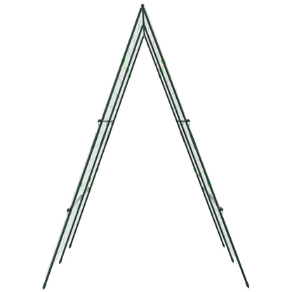 Outsunny Garden Cucumber Trellis for Climbing Plants, A-Frame Trellis Plant Support with Climbing Net, DIY Adjustable Cucumber Support Frame for Raised Bed, Vegetables, Flowers, Fruit, Green