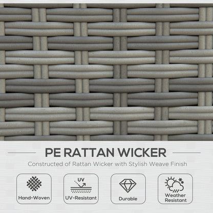 Outsunny Seven-Piece Rattan Garden Sofa Set, with Expanding Table - Grey--ChewyGames-ChewyGames