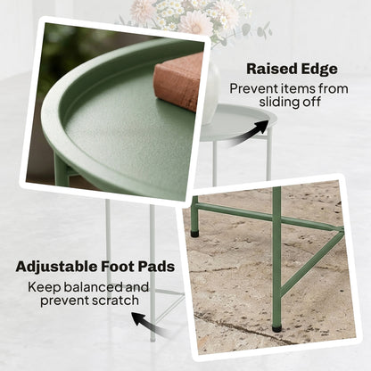 Outsunny Steel Removable Tray Top Garden Table - Green