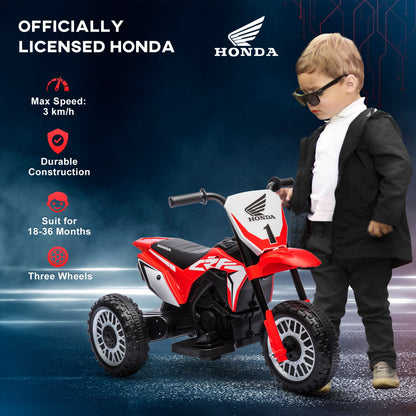 HOMCOM 6V Kids Motorbike, Three-Wheel Kids Electric Motorbike with Horn, Startup Sound for Ages 18-36 Months - Red