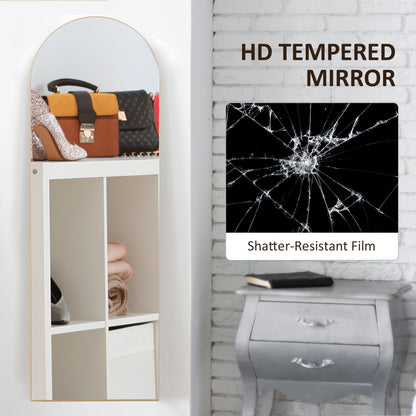 HOMCOM 150cm Arched Full Length Mirror - Gold Tone