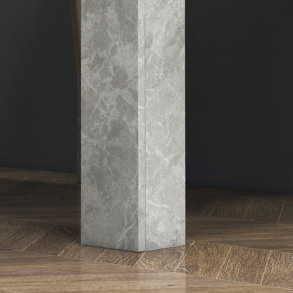 HOMCOM Square Dining Table, Modern Small Dining Table with Faux Cement Effect, Space Saving, Non-slip Foot Pads, Cement Grey