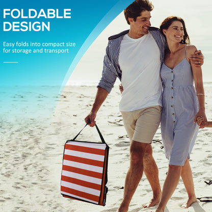 Outsunny Set of 2 Foldable Garden Beach Chair Mat, Outdoor Sun Lounger Seats with Adjustable Back, Magazine Pocket, Carry Strap