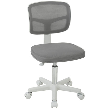 Vinsetto Small Office Chair without Arms, Ergonomic Swivel Mesh Desk Chair with Curved Back, Dark Grey