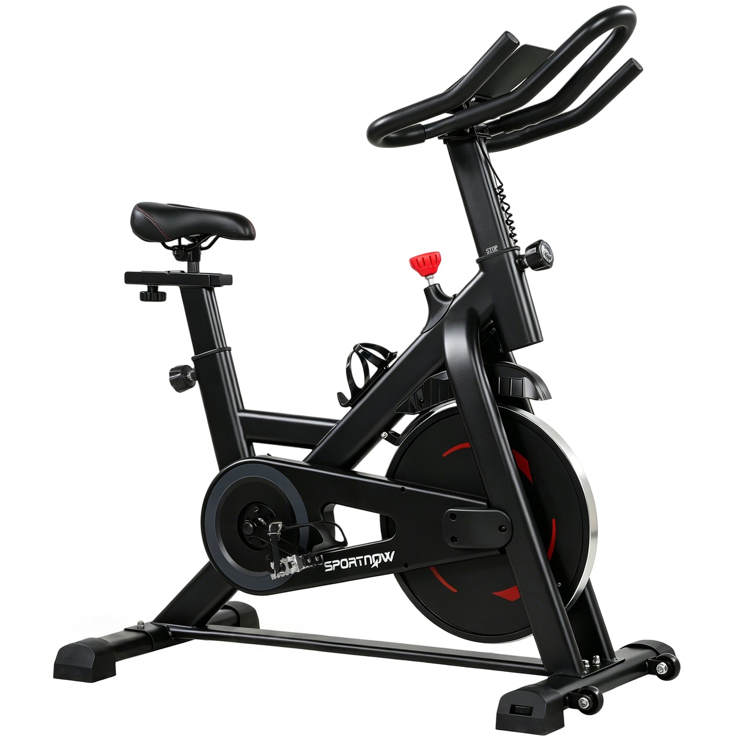 SPORTNOW Exercise Bike, Indoor Stationary Bike with Smart APP, 0-100% Magnetic Resistance, Adjustable Seat & Handlebars