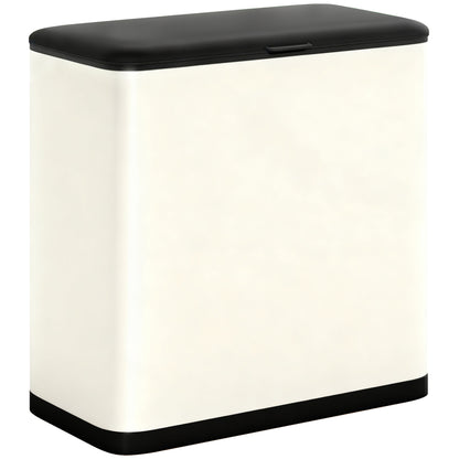 HOMCOM 8L Hanging Kitchen Bin, Rubbish bin with Lid and Removable Inner Bucket for Kitchen Cabinet Door, Under Sink, Office