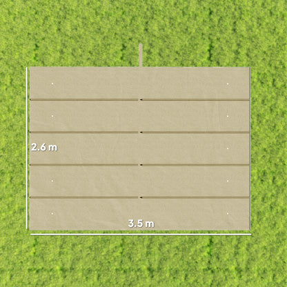 Outsunny Retractable Pergola Cover, 3.5 x 2.6 m Replacement Canopy Fabric for 4 x 3 m Frame, Roof Top Only, Beige