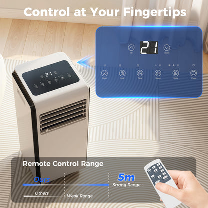 HOMCOM Portable Air Conditioner 7000 BTU, 4-in-1 Air Conditioning Unit with Cooling, Dehumidifier, Fan, Sleep Mode, White