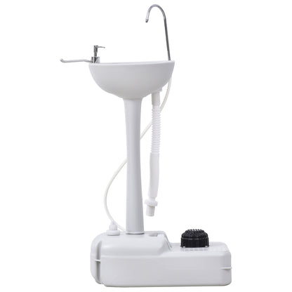 Outsunny Camping Sink, 17L Portable Hand Wash Station with Towel Holder, Soap Dispenser and Rolling Wheels, Outdoor Sink for Events, Gatherings, Worksite
