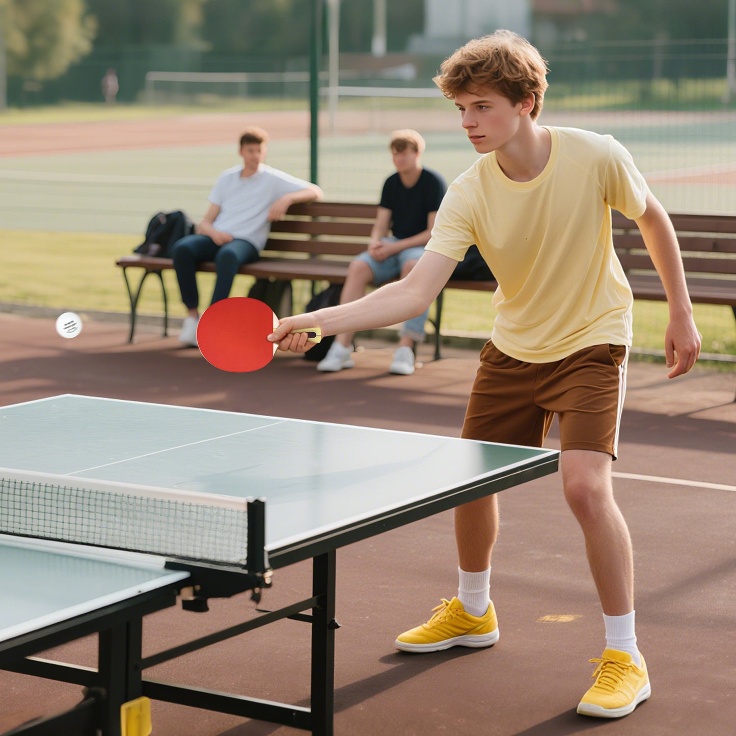 SPORTNOW Portable Table Tennis Set with Four Rackets, Eight Balls, Storage Case
