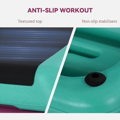 HOMCOM 3-Level Aerobic Step 10/15/20cm Steppers for Exercise Workout w/ Non-Slip Top Compact Stepper Home Office Indoor Outdoor Fitness Equipment--ChewyGames-ChewyGames