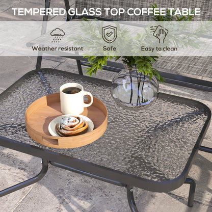 Outsunny Four-Piece Metal Garden Sofa Set - Mixed Grey