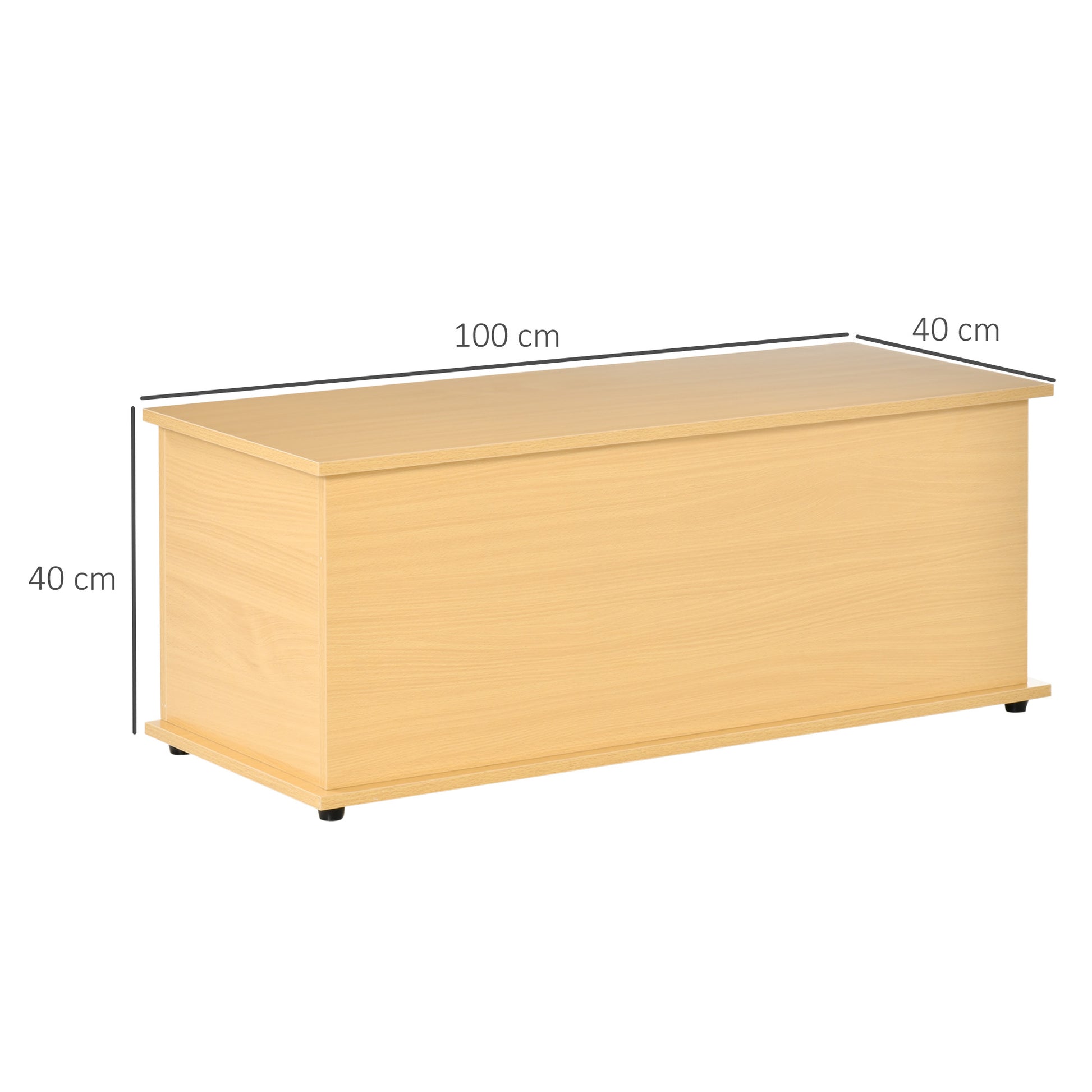 HOMCOM Storage Chest, Large 113L Blanket Box, Shoe Bench with Safety Hinged Lid, Storage Trunk, Bed End Bench for Bedroom, Hallway, Living room, Playroom, 100 x 40 x 40cm, Burlywood--ChewyGames-ChewyGames