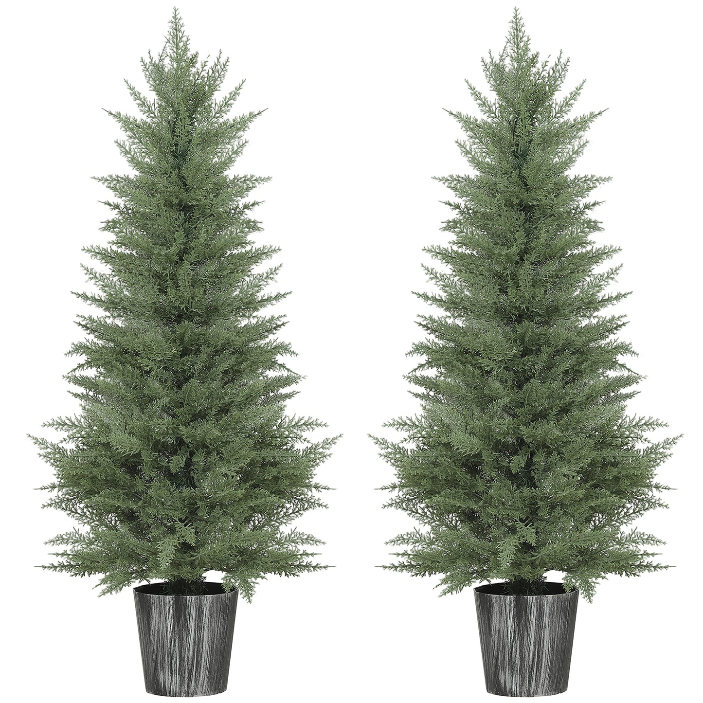 HOMCOM 135cm Artificial Cypress Trees Set of 2, UV Resistant Artificial Plants with Decorative Pot, Fake Plants for Indoor Outdoor Decor, Green--ChewyGames-ChewyGames