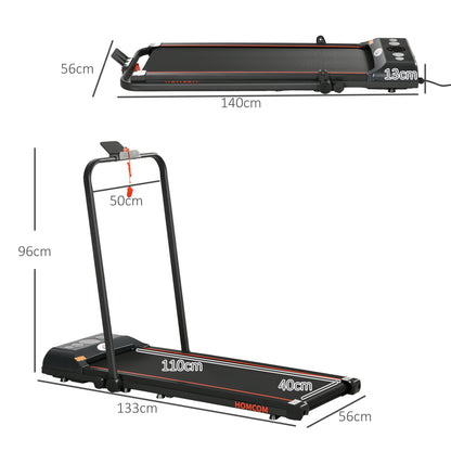 HOMCOM Foldable Walking Treadmill, with LED Display and Wheels, for Home, Office, Gym, Red--ChewyGames-ChewyGames