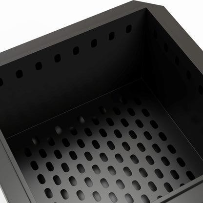 Outsunny Smokeless Fire Pit, 48 cm Portable Wood Burning Firepit, Square Metal Bonfire Stove with Poker, Black