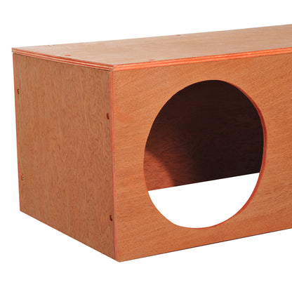 PawHut Outdoor Rabbit Hideaway Shelter Indoor Cat Tunnel Garden Kitty Box House Pet Home Run Play Cage Waterproof 60Lx30Wx25H(cm)