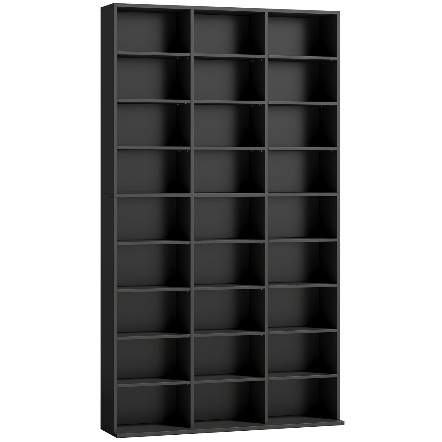 HOMCOM 835 CD/500 DVD Storage Unit, Blu-ray Media Storage Shelf with 27 Compartments and 21 Adjustable Shelves, Black