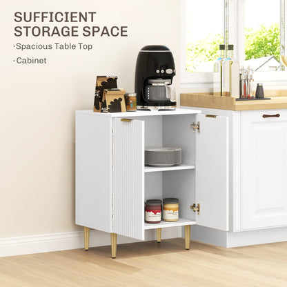 HOMCOM Adjustable Shelf Sideboard - White-Sideboards-ChewyGames-ChewyGames