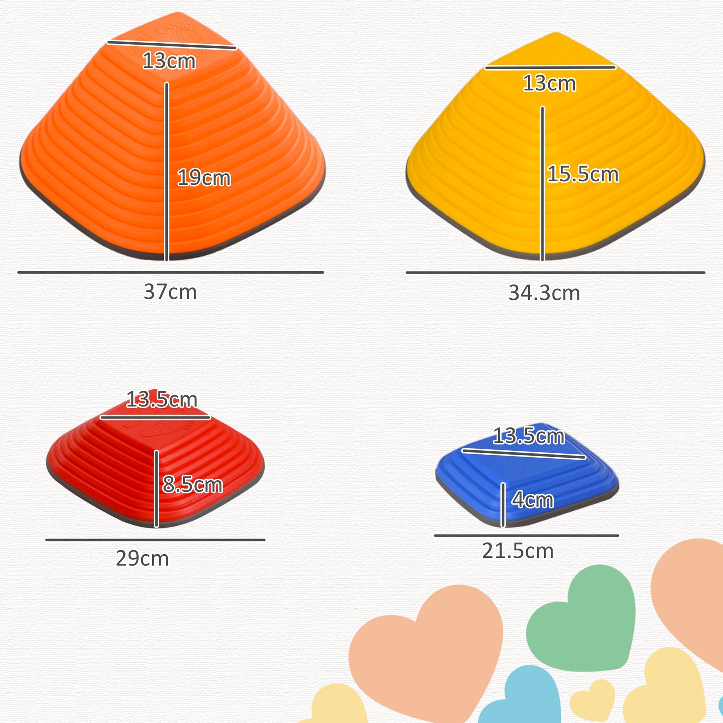 AIYAPLAY Balance Stepping Stones for Kids, 11-Piece Non-Slip Stackable River Stones, Obstacle Courses for Balance and Motor Skill