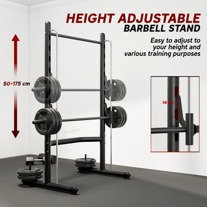 HOMCOM Adjustable Squat Rack, with Pull Up Bar, Barbell Bar for Home Gym--ChewyGames-ChewyGames