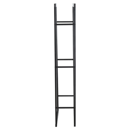 HOMCOM Metal Firewood Log Holder Tall Firewood Rack Indoor Outdoor Fireplace Wood Storage Shelf with Side Rails, Rust-Resistant, Black, 40W x 25D x 150H cm
