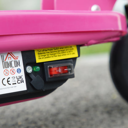 HOMCOM Foldable Electric Kids Scooter, Ride-on for Ages 7-14 Years, Pink