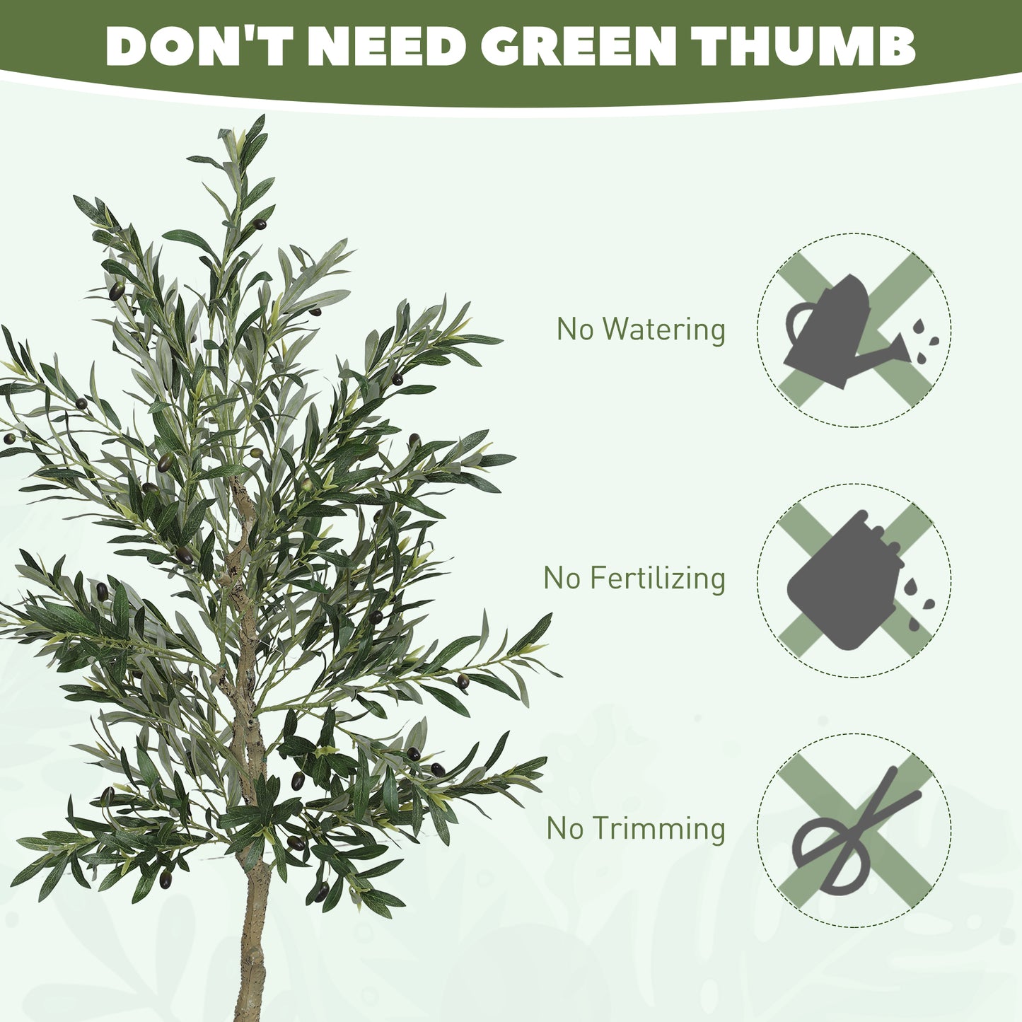 HOMCOM Silk Leaf Artificial Olive Trees