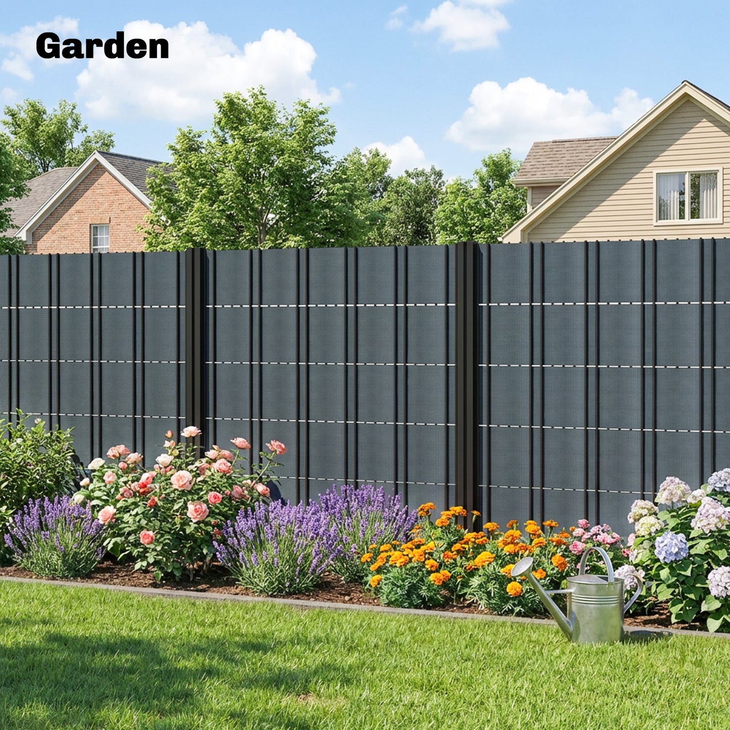Outsunny 2Pcs Privacy Garden Screen Fence, UV Resistant Waterproof Windbreak Fencing, 70mx19cm, Grey
