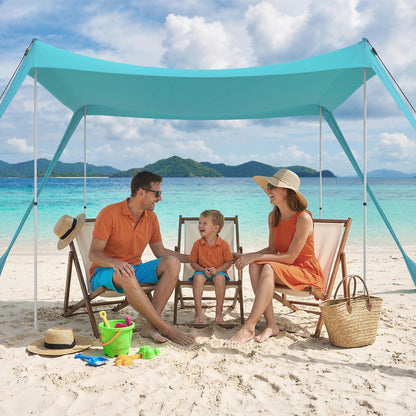 Outsunny Beach Tent Event Shelter with Detachable Sidewall and Carry Bag, for Camping, Trips, Fishing, Picnics, Sky Blue