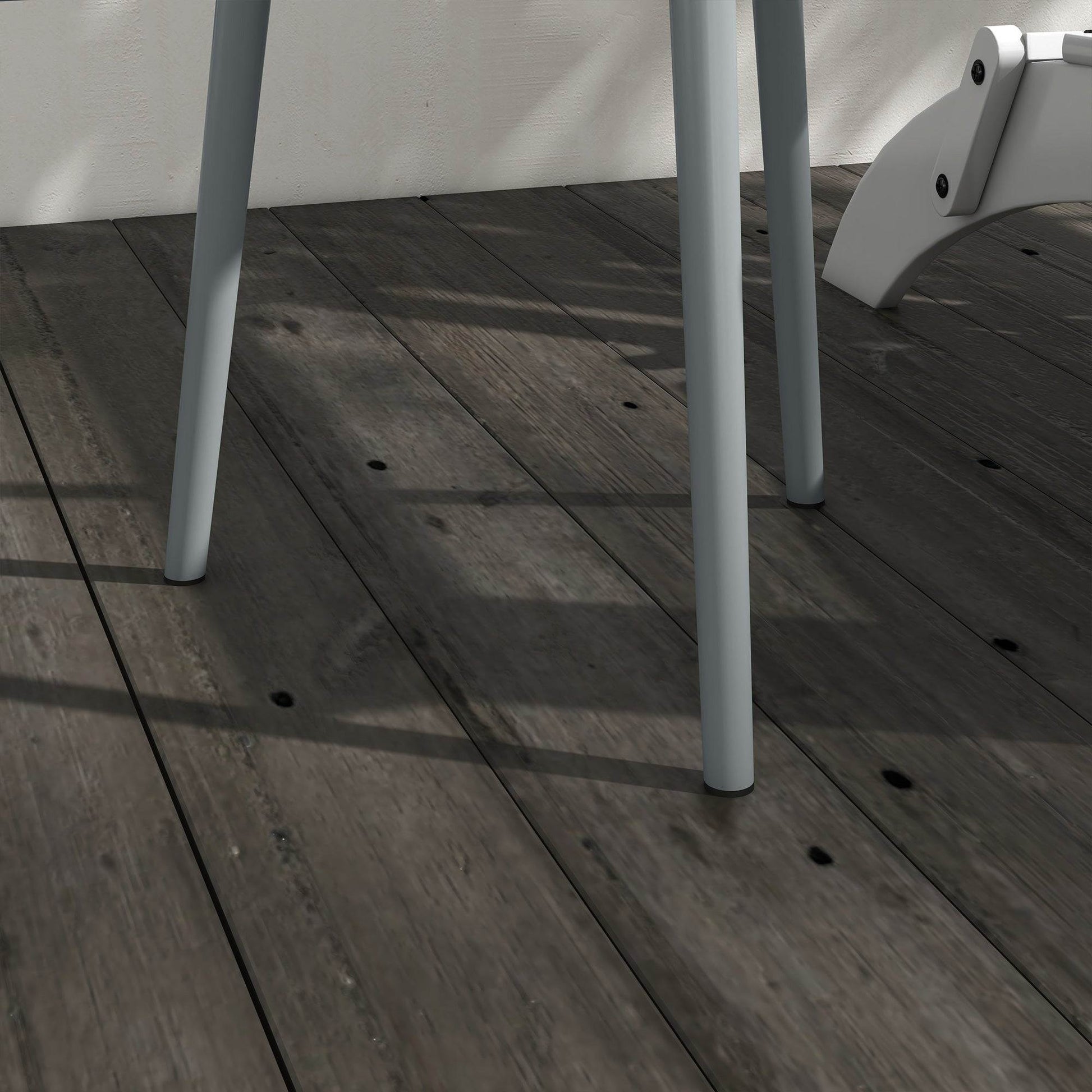 Outsunny Round Garden Coffee Table, Outdoor Side Table with Rounded Steel Edge, Ø40 x 50H cm, Grey