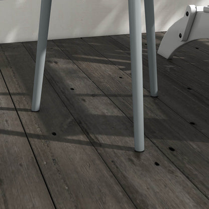 Outsunny Round Garden Coffee Table, Outdoor Side Table with Rounded Steel Edge, Ø40 x 50H cm, Grey