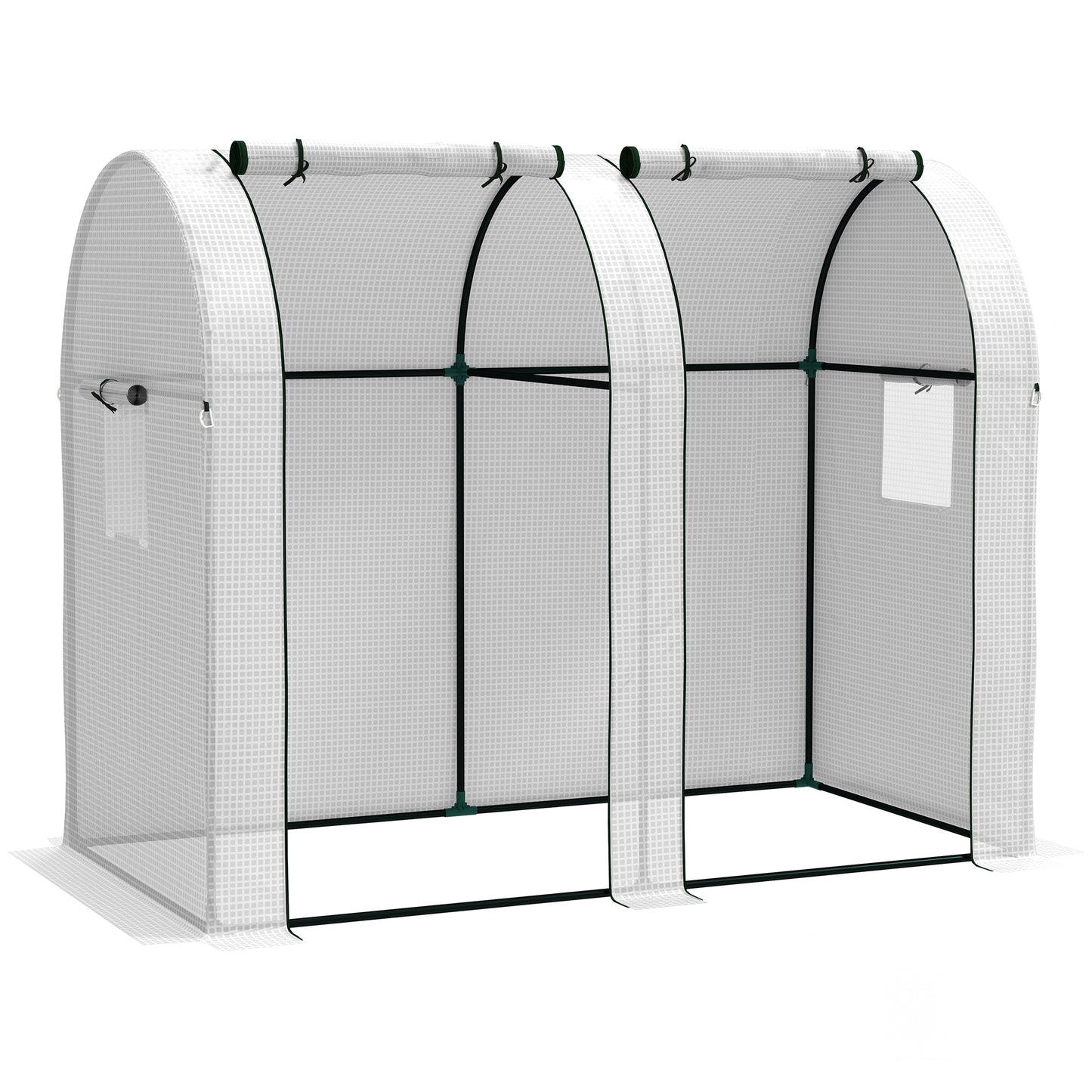 Outsunny 94 x 185cm Mini Two-Room Greenhouse - White