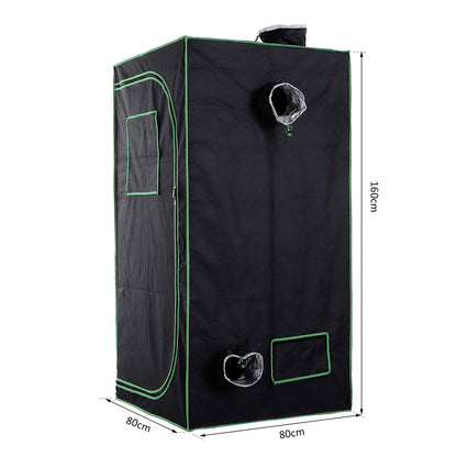 Outsunny Grow Tent Reflective Mylar Hydroponic with Adjustable Vents and Floor Tray for Indoor Plant Growing, 80 x 80 x 160 cm (31.5" x 31.5" x 63")