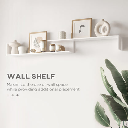 HOMCOM TV Cabinet with Wall Shelf for Wall-Mounted 65" TVs or Standing 40" TVs - White and Grey