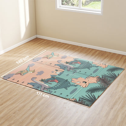 AIYAPLAY Dinosaur-Themed Baby Plat Mat Double Sided, Foldable, Water-Resistant for Outdoor/Indoor, 177 x 146 x 1.5cm--ChewyGames-ChewyGames
