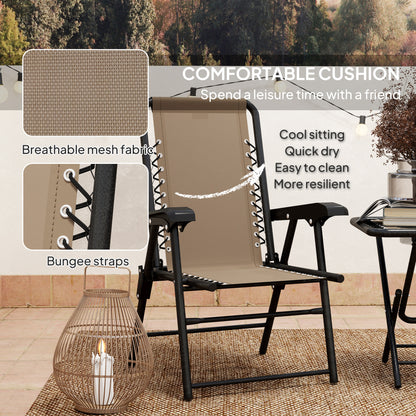 Outsunny Three-Piece Garden Table and Chair Set - Khaki--ChewyGames-ChewyGames