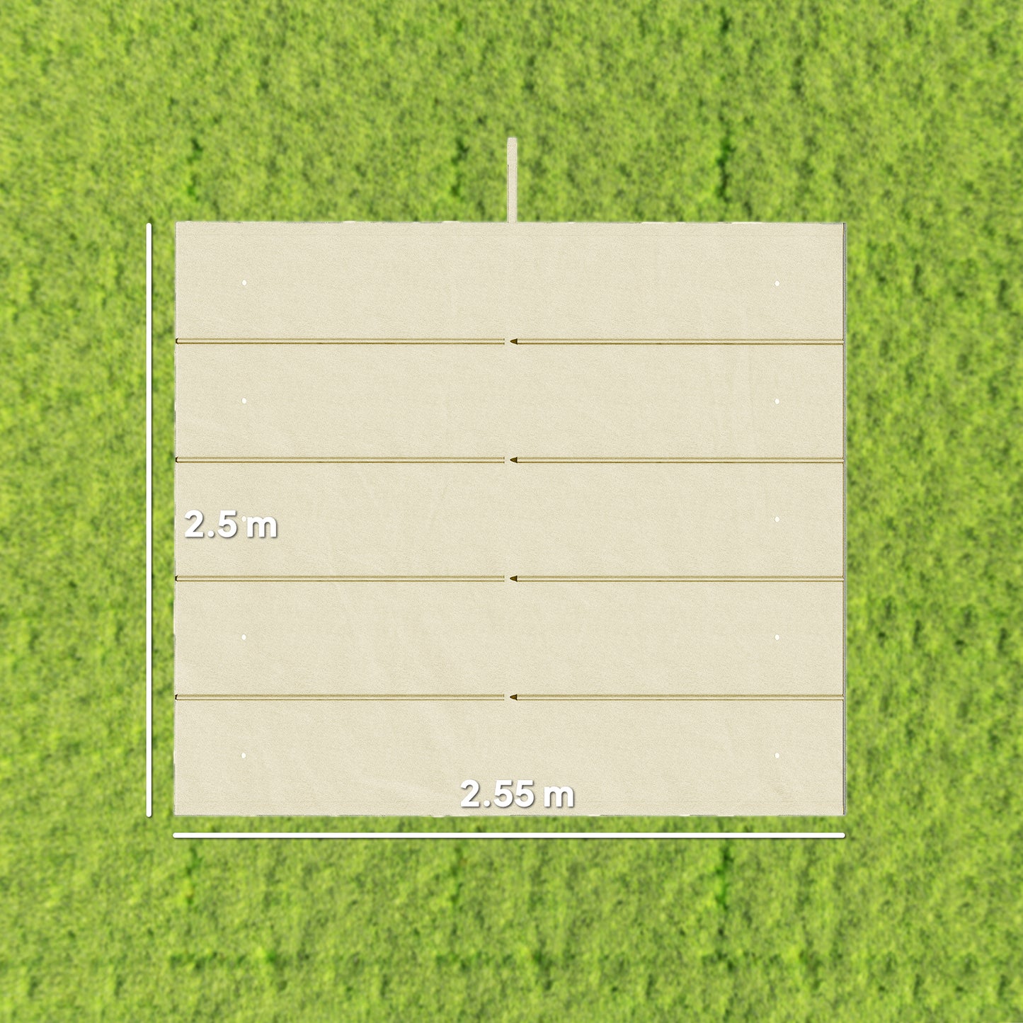 Outsunny Retractable Pergola Cover, 2.55 x 2.5 m Replacement Canopy Fabric for 3 x 3 m Frame, Roof Top Only, Cream White