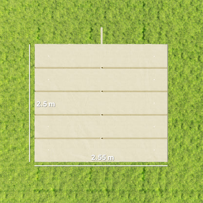 Outsunny Retractable Pergola Cover, 2.55 x 2.5 m Replacement Canopy Fabric for 3 x 3 m Frame, Roof Top Only, Cream White