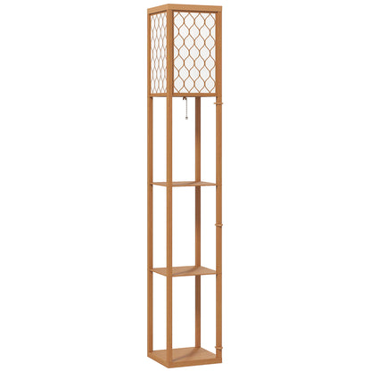 HOMCOM Three-Shelf Standing Lamp - Natural