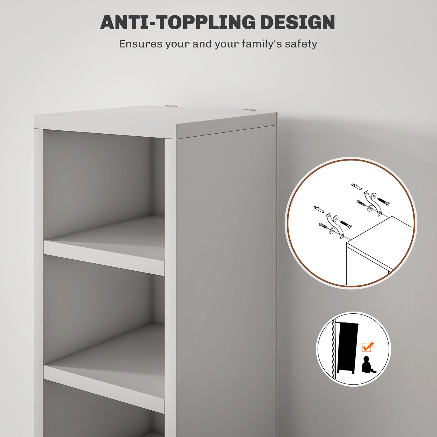 HOMCOM 204 CD Tall Narrow Media Storage Tower - White--ChewyGames-ChewyGames