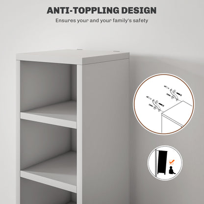 HOMCOM 204 CD Tall Narrow Media Storage Tower - White--ChewyGames-ChewyGames