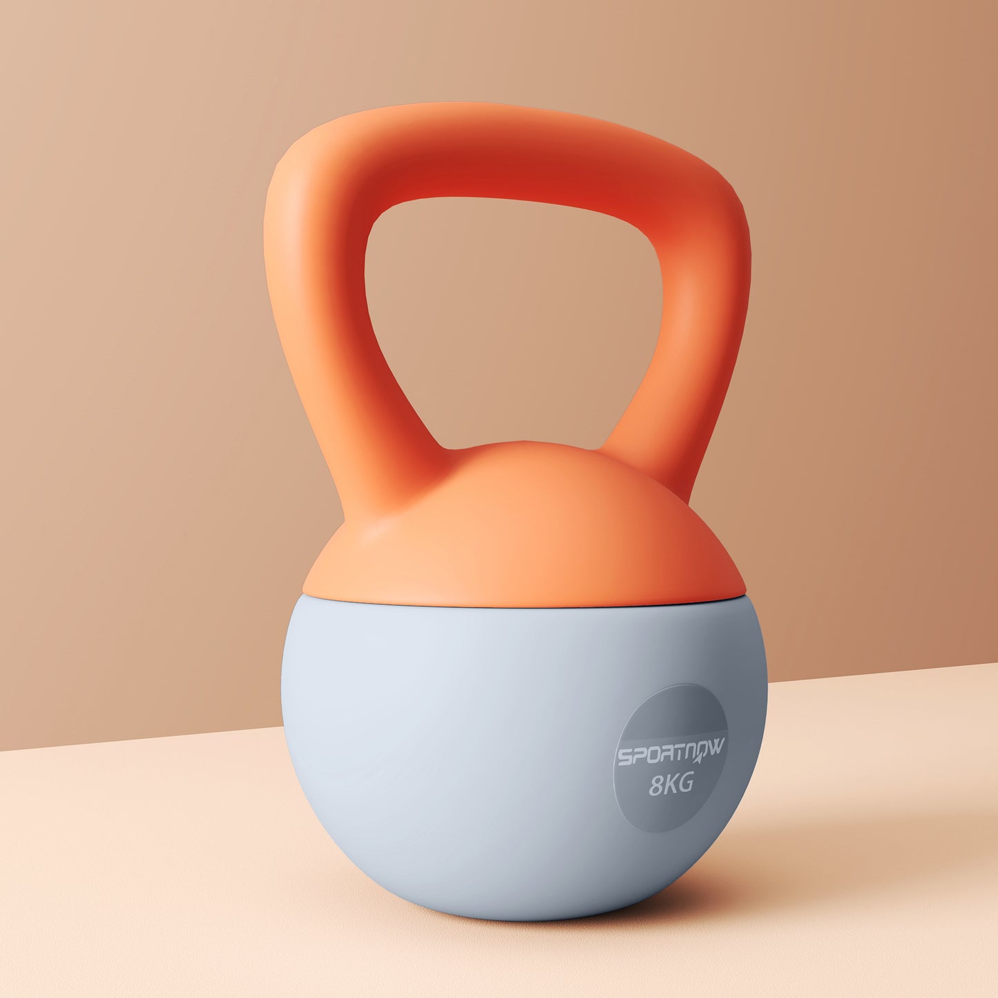 SPORTNOW 8KG Soft Kettlebell, Kettlebell with Non-Slip Handle for Home Gym, Weight Lifting, Strength Training, Orange/Grey--ChewyGames-ChewyGames