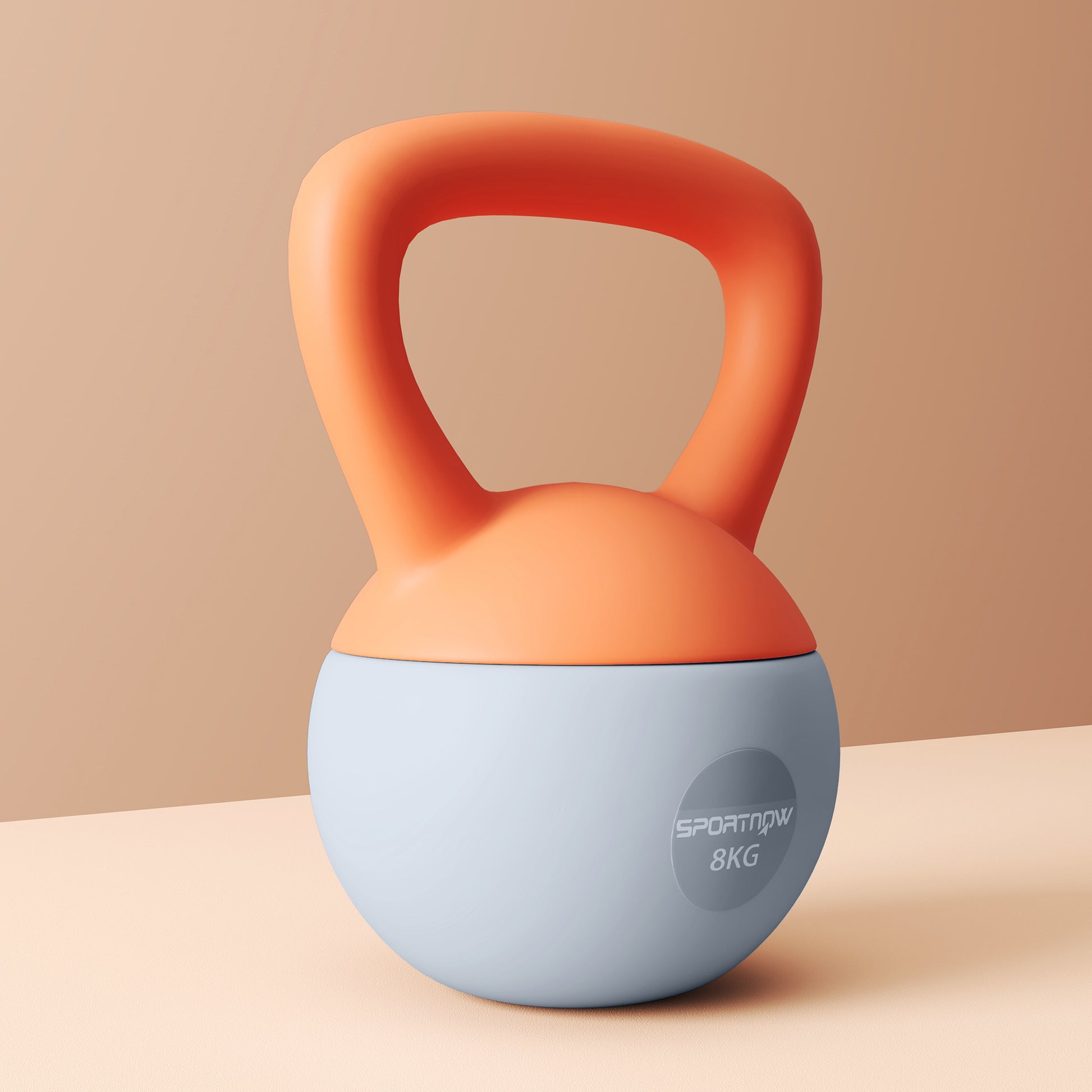 SPORTNOW 8KG Soft Kettlebell, Kettlebell with Non-Slip Handle for Home Gym, Weight Lifting, Strength Training, Orange/Grey--ChewyGames-ChewyGames
