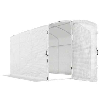 Outsunny Polytunnel Greenhouse Walk-in Grow House with UV-resistant PE Cover, Door and Galvanised Steel Frame, 3 x 2 x 2m, White