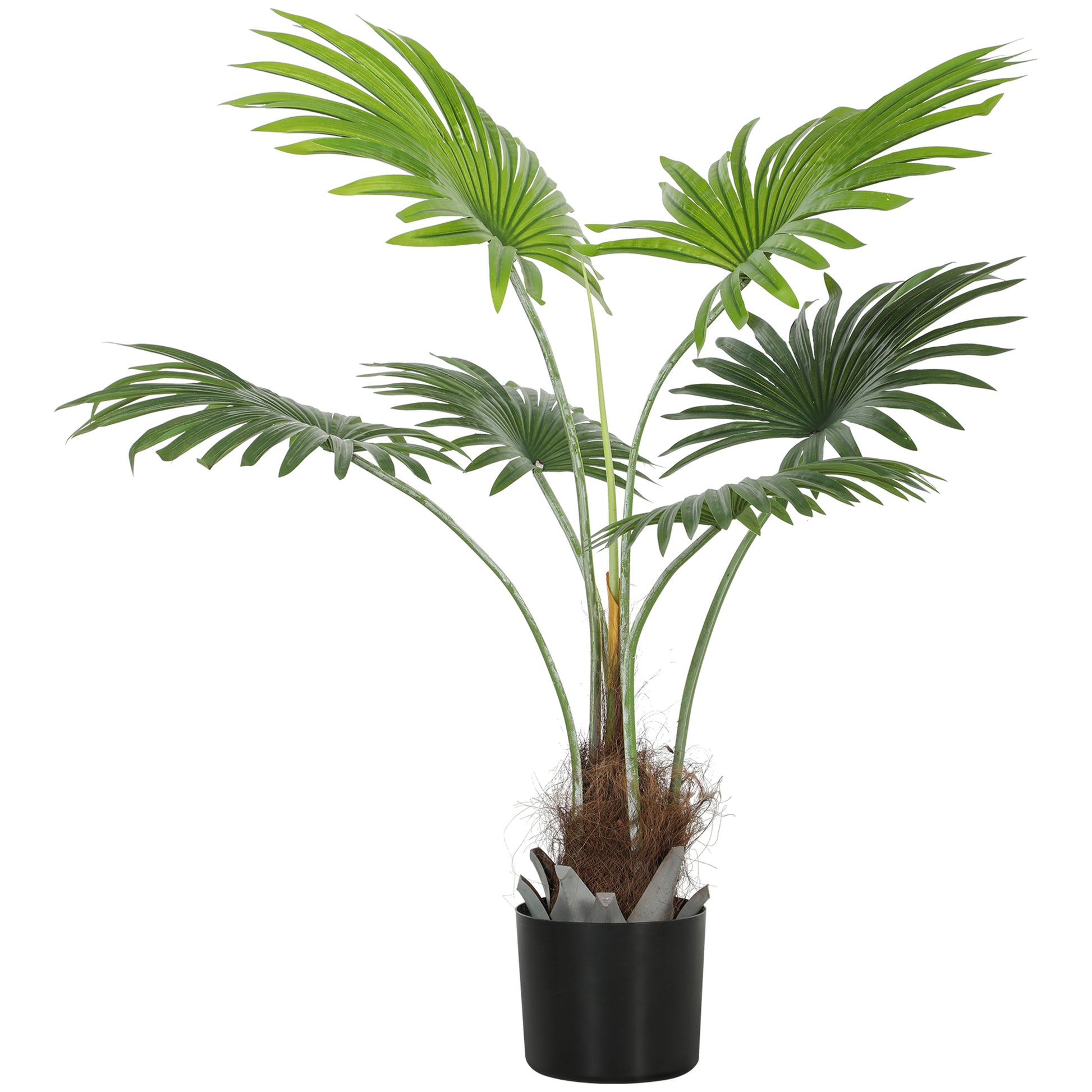 HOMCOM 94cm Artificial Palm Tree, Decorative Artificial Plant with Lifelike PEVA Leaves and Coconut Coir, Fake Tree with Plastic Pot and Flocking for Home Office Decor, Green--ChewyGames-ChewyGames