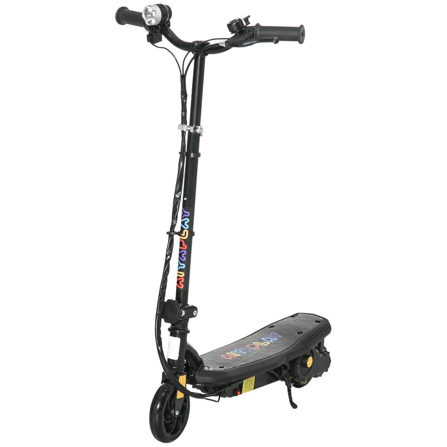 HOMCOM Foldable Electric Scooter, with LED Lights, for Ages 7-14 Years, Black